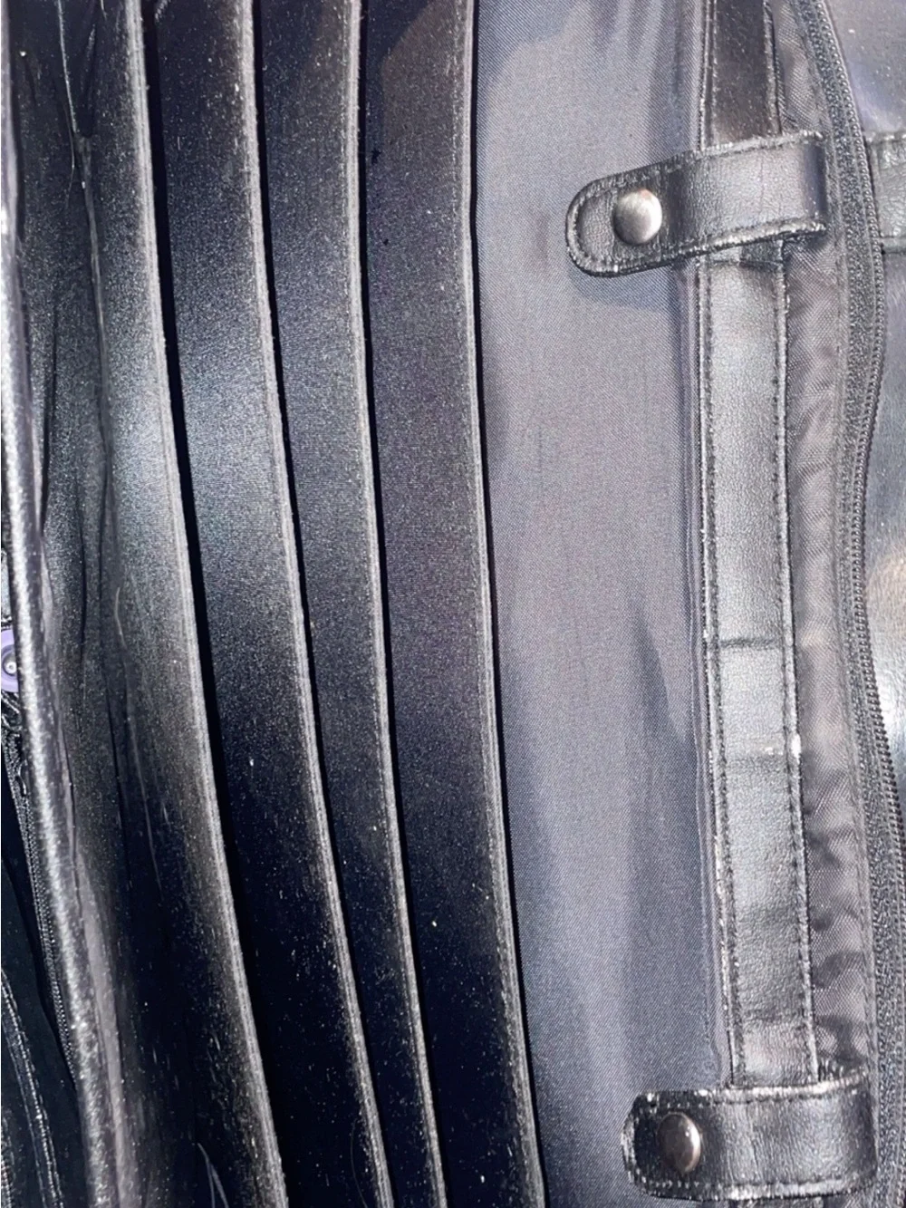 Rosetti Black Leather Laptop Shoulder Bag